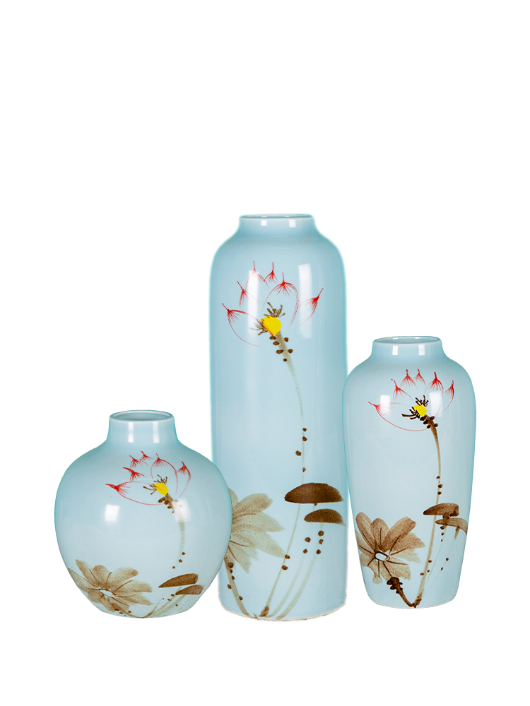 I and contracted jingdezhen ceramic dry flower vase household pottery furnishing articles European sitting room hotel decoration vase