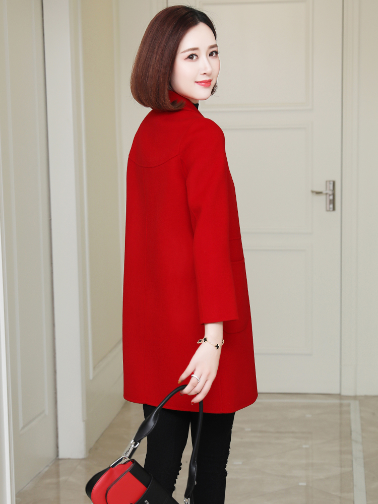 100% of the 2020 new double-sided wool coat female doll long high-end cultivate one's morality will show cashmere coat season