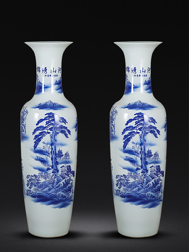 Jingdezhen ceramics of large blue and white porcelain vase decoration large furnishing articles home sitting room hotel opening gifts