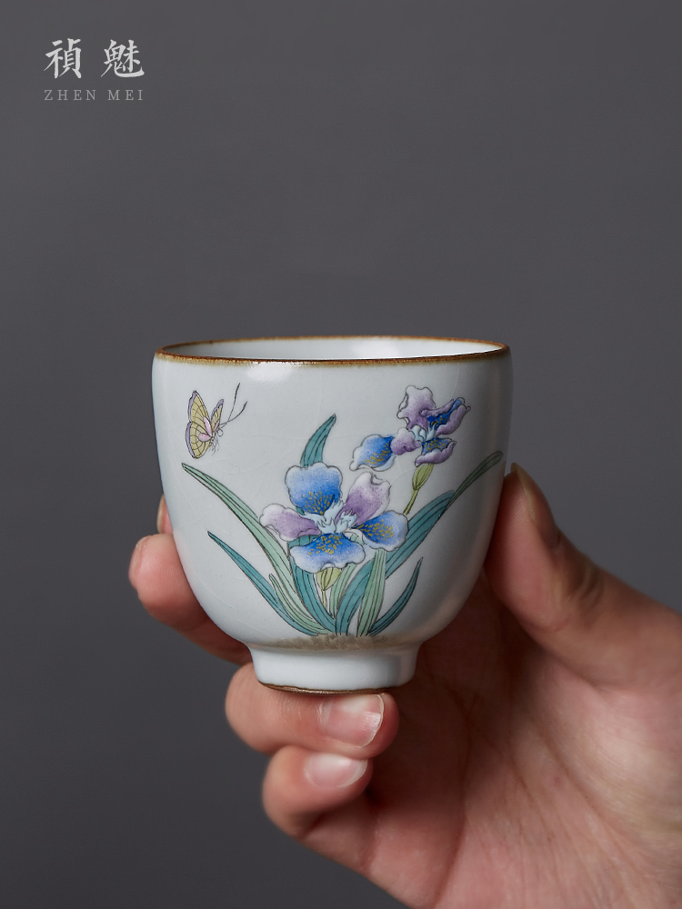 Shot incarnate the jingdezhen ceramic cup your up hand - made orchid kung fu tea set sample tea cup cup single CPU slicing can be a master