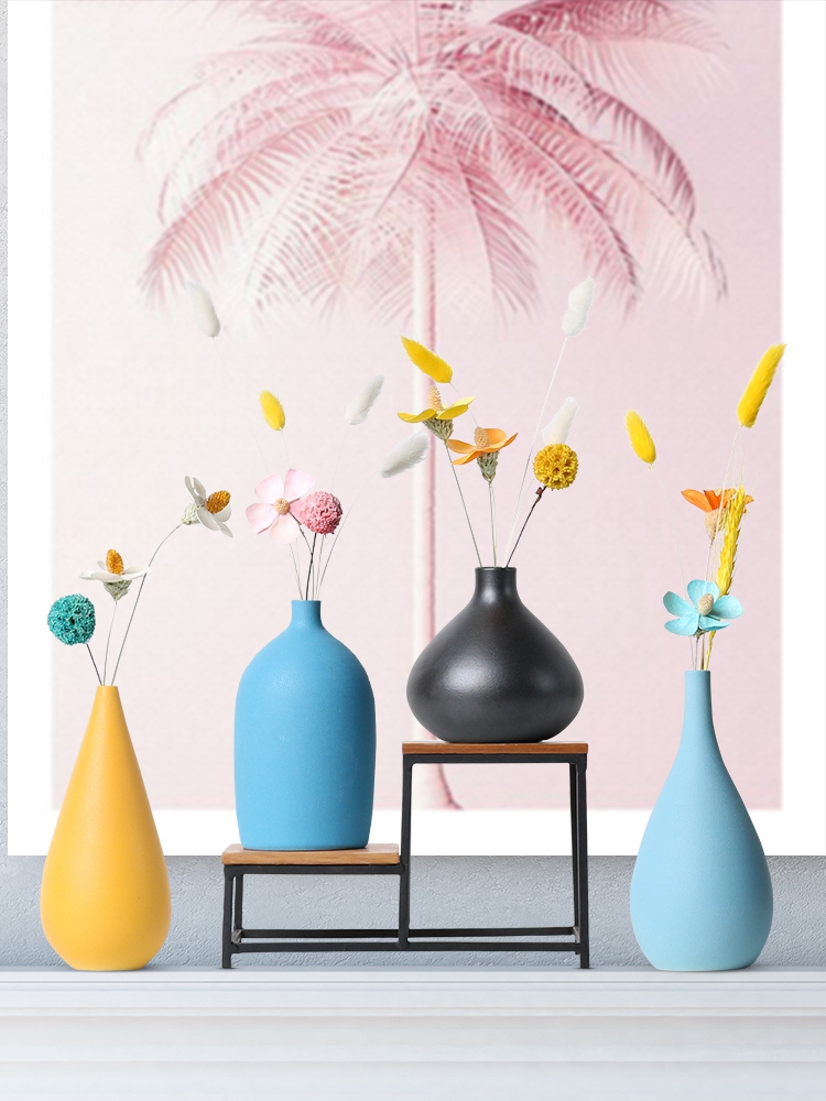 Floret bottle plug-in sitting room dry flower ceramic Nordic light TV ark, contracted and I key-2 luxury porch home furnishing articles