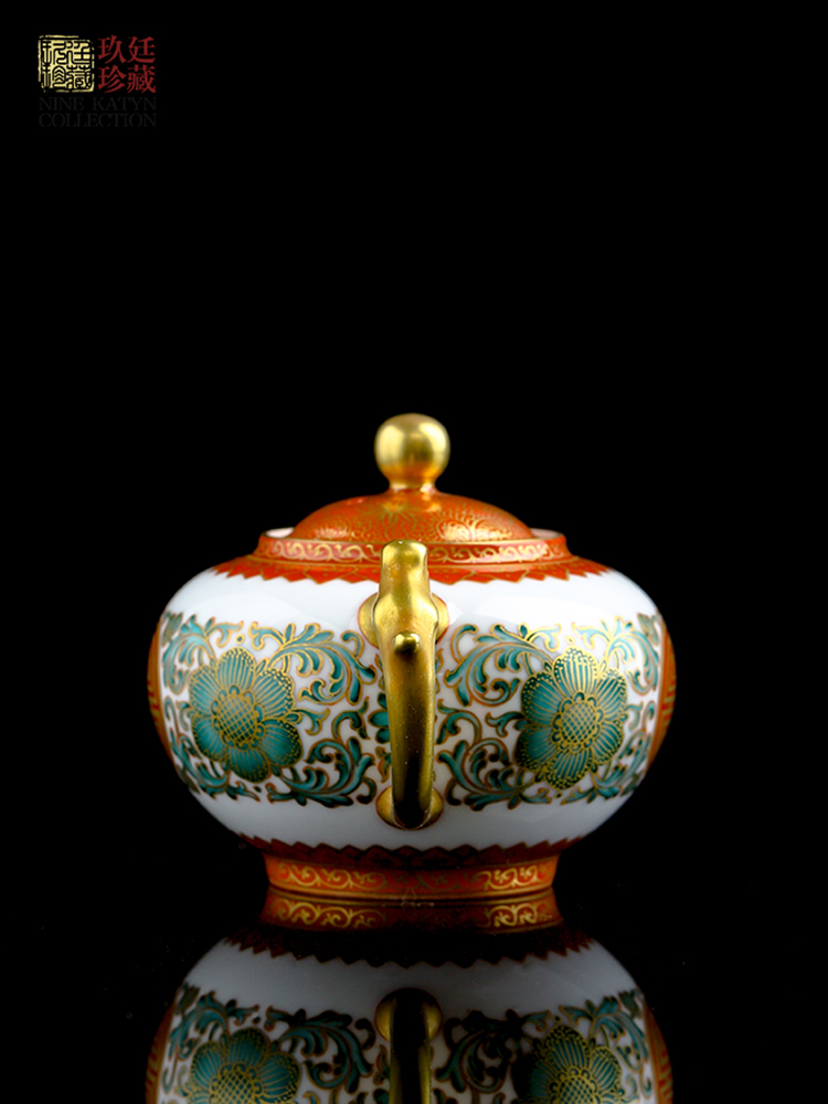 Nine at jingdezhen hand - made pot of checking ceramic kung fu tea accessories pot teapot pastel principal process