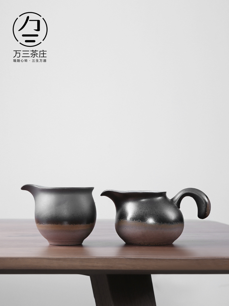Three thousand tea checking ceramic fair keller of tea is more coarse pottery archaize kunfu tea cups)