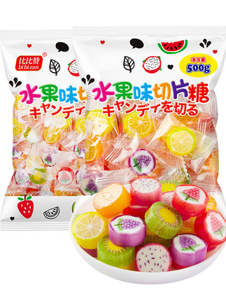 水果味切片糖硬糖糖果散装发批网红宿舍耐吃解馋小零食棒棒糖爆款