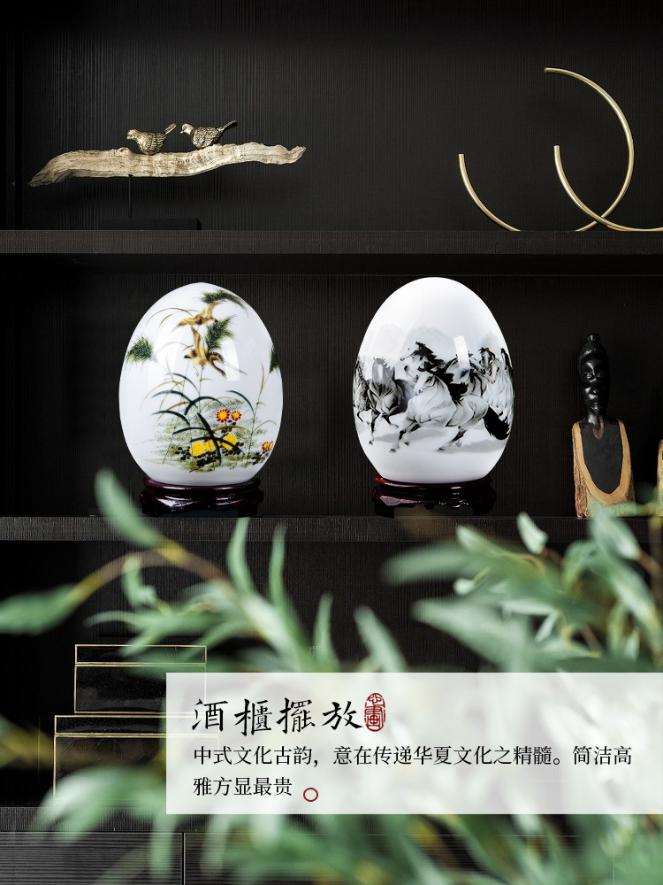 Jingdezhen ceramics furnishing articles of modern home decoration of the new Chinese style wine sitting room TV ark, rich ancient frame technology