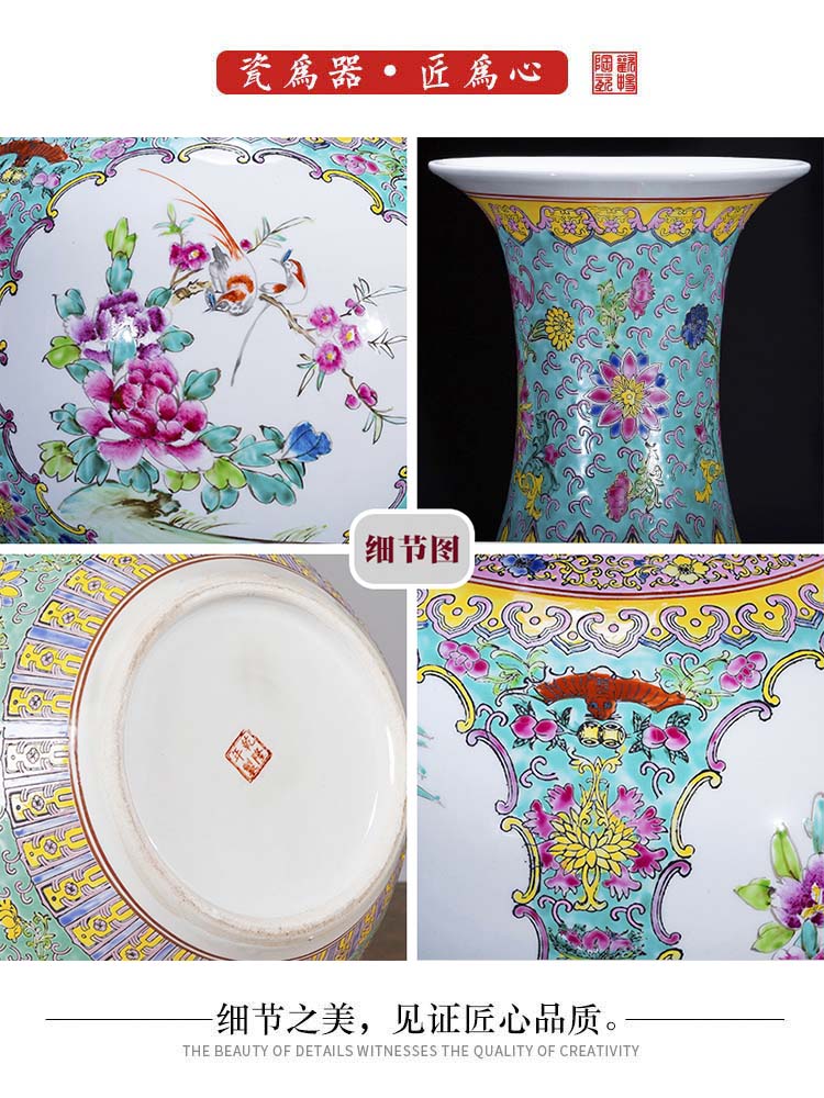 Jingdezhen ceramics hand - made archaize pastel of large vases, classical Chinese style living room Angle of what adornment furnishing articles