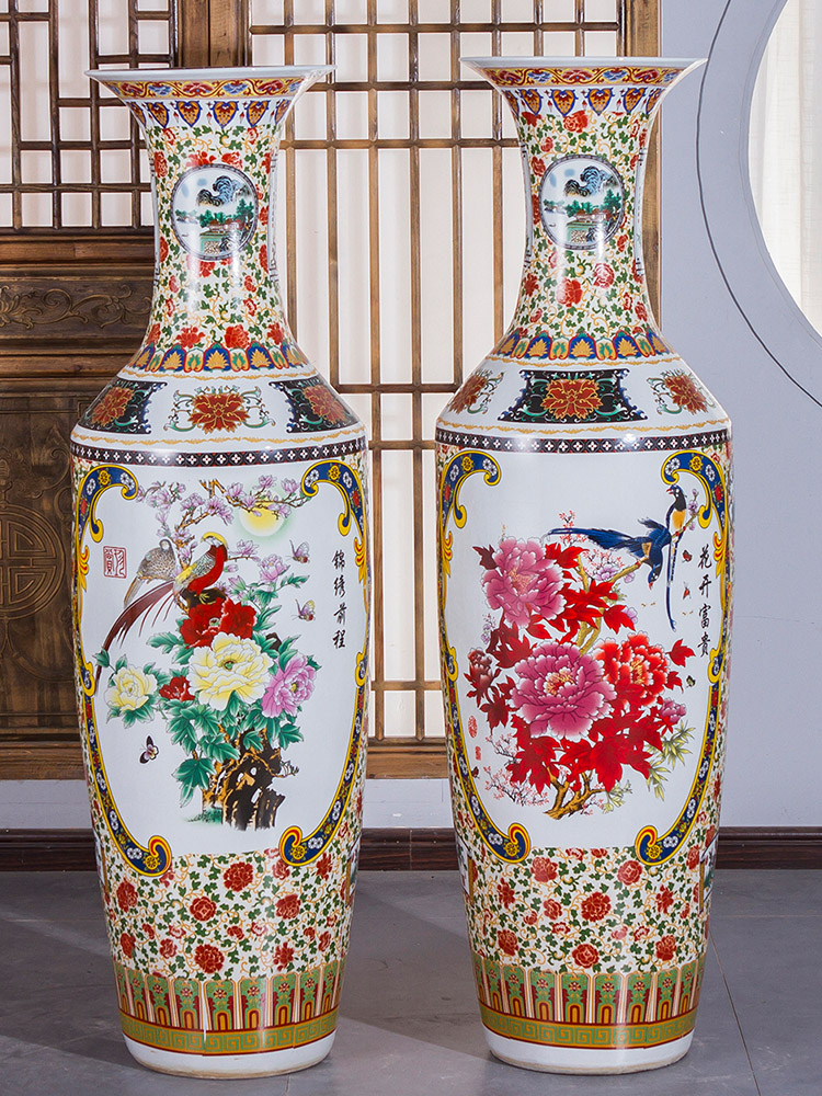 Jingdezhen ceramics furnishing articles sitting room of large vase flower arranging hotel opening move Chinese style household ornaments