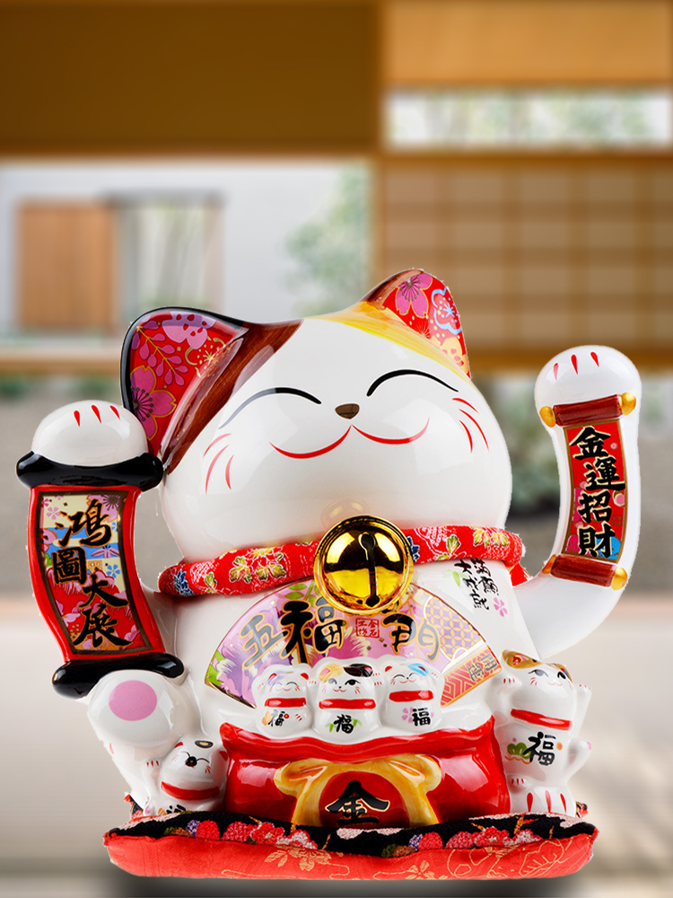 Plutus cat furnishing articles stone workshop opening electric wave ceramic cat king the opened gift shop checkout