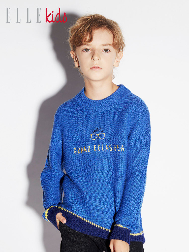 ELLE kids 19年冬季新款 含羊毛 男童毛衣 聚划算+天猫优惠券折后￥99包邮（￥249-150）110~160码2色可选