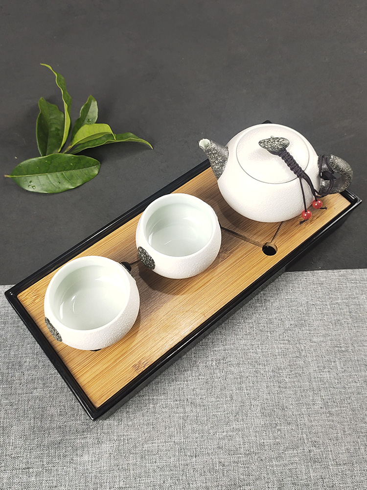 The Crack of a pot of 2 cup two cups of modern household small tea tray was suit the teapot tea sea ceramic simple kung fu tea set