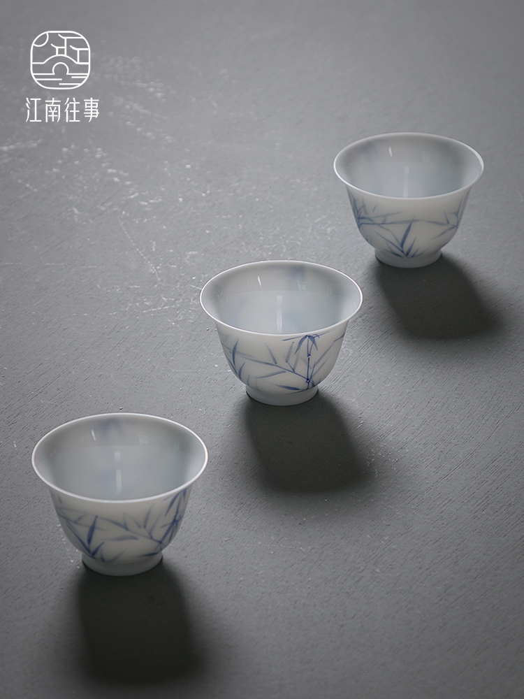 Jiangnan kung fu hand sample tea cup cup ceramic tea set white porcelain cups past small single cups of tea light cup