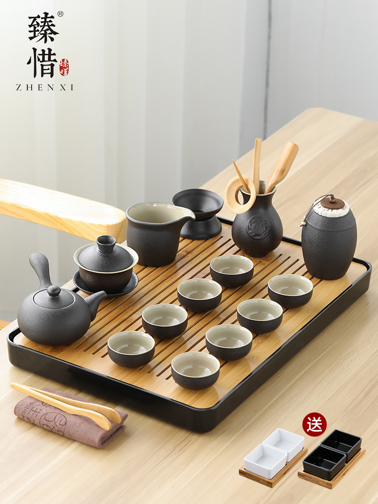 By understanding the modern side of the white porcelain kung fu tea set suit household contracted Japanese store GaiWanCha drainage cup dish sets