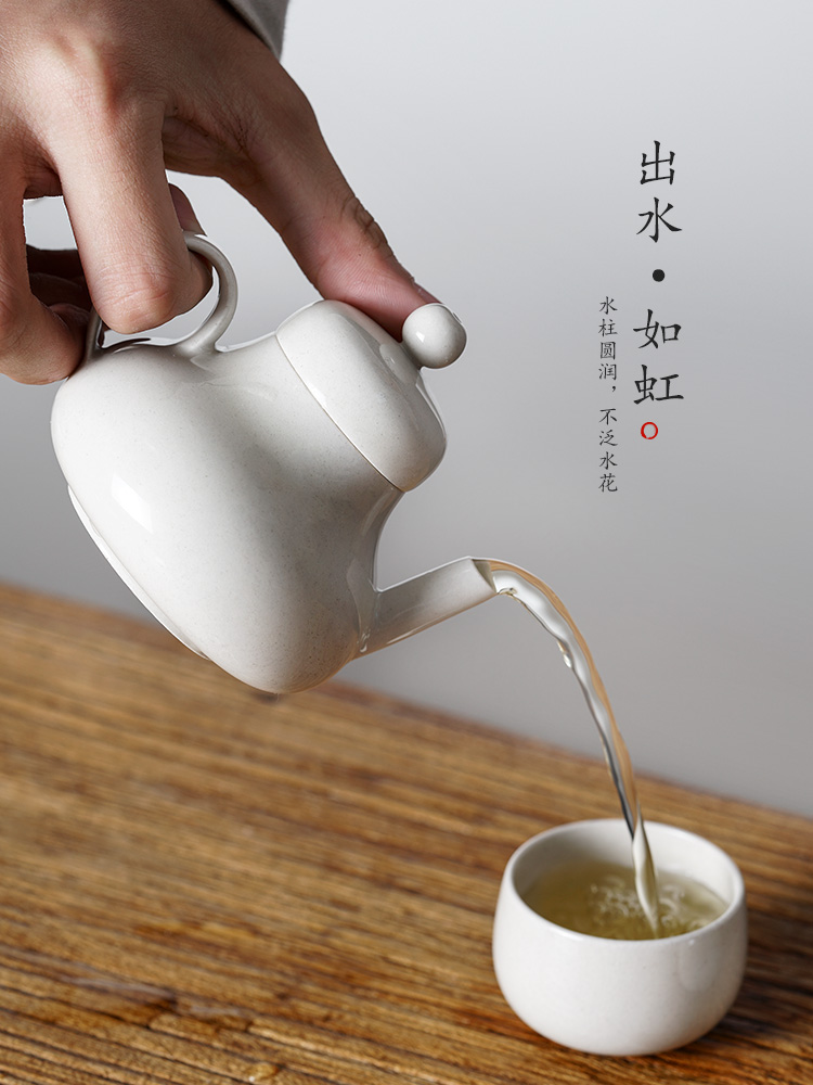 Kung fu tea pot single pot of jingdezhen all hand plant ash glaze high - end the pear type ceramic tea pot of Chinese tea set