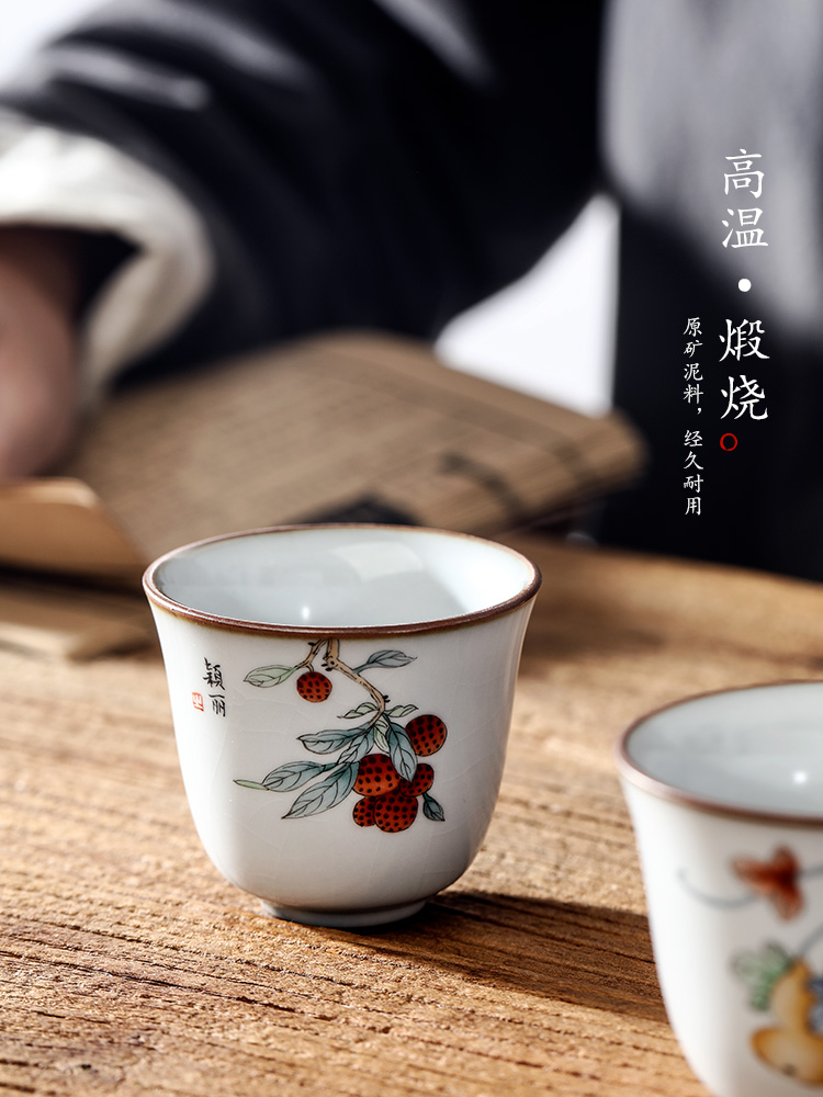 Hand your up jingdezhen tea master kung fu tea cup sample tea cup single cup of pure manual single ceramic cup