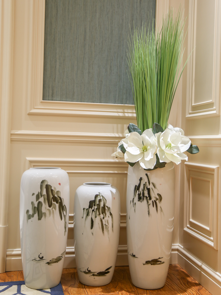 The New Chinese jingdezhen ceramics of large vases, I and contracted sitting room TV ark, simulation dry flower decoration