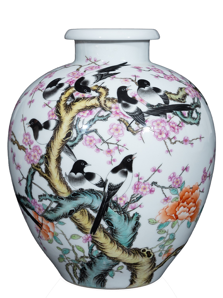 Jia lage jingdezhen furnishing articles YangShiQi hand - made porcelain and pastel pay-per-tweet make MeiWen bottle ceramic vase