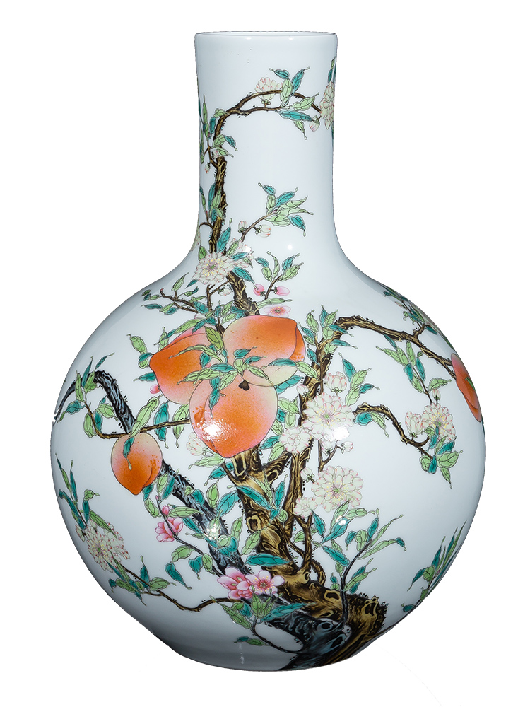 Jia lage jingdezhen ceramic vase YangShiQi up is pastel peach tree furnishing articles hand - made of porcelain