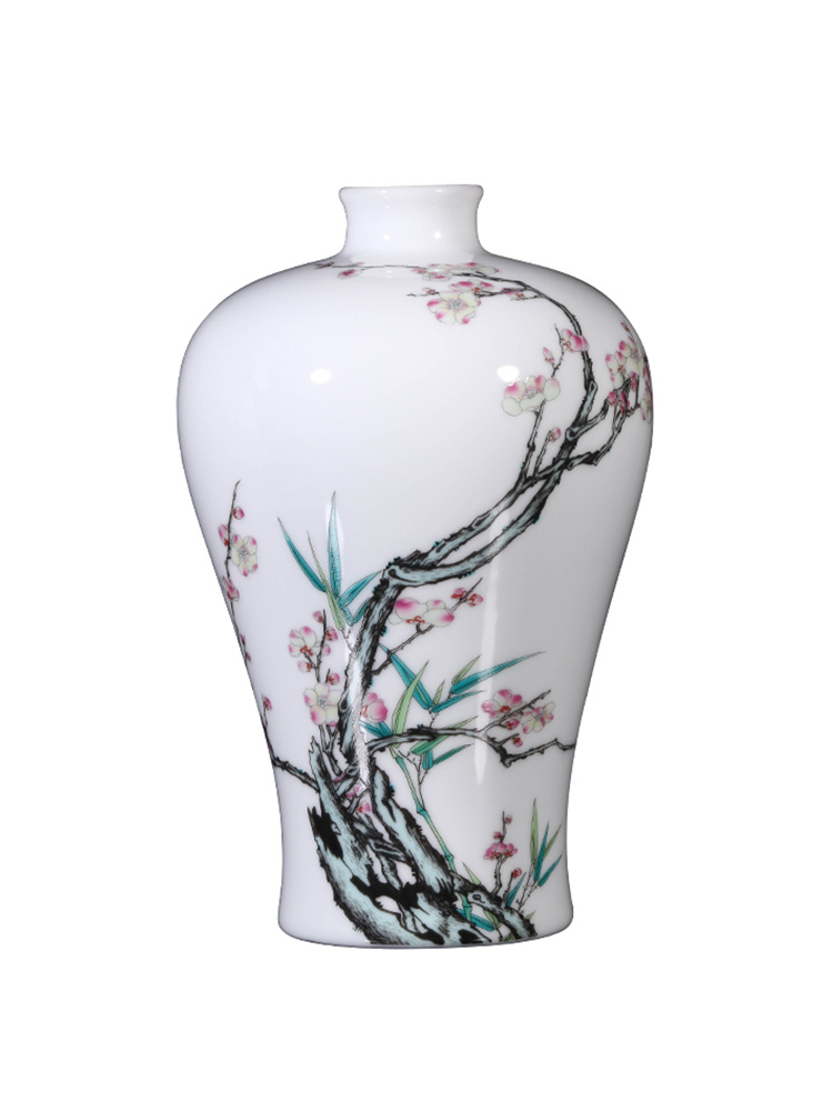 Jia lage Chinese hand - made vases, flower arrangement China YangShiQi the qing qianlong pastel and name the name plum and the bamboo figure bottles