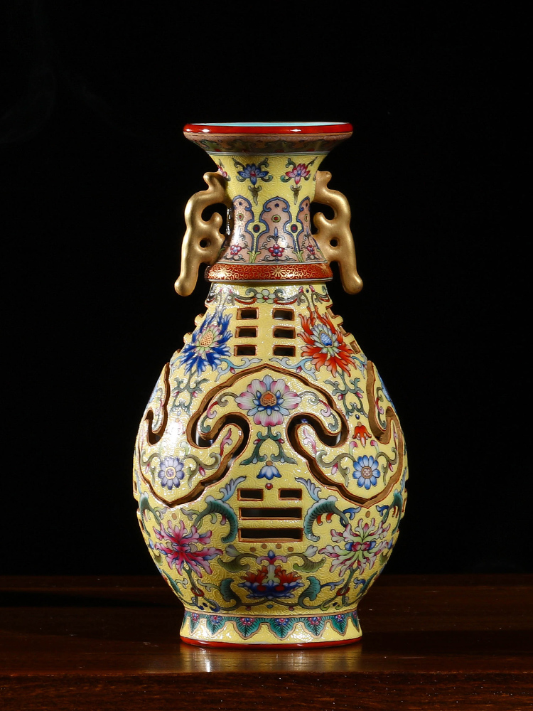 Jia lage jingdezhen ceramic vase Chinese penjing YangShiQi ocean color melvin wong on this rotary bottle