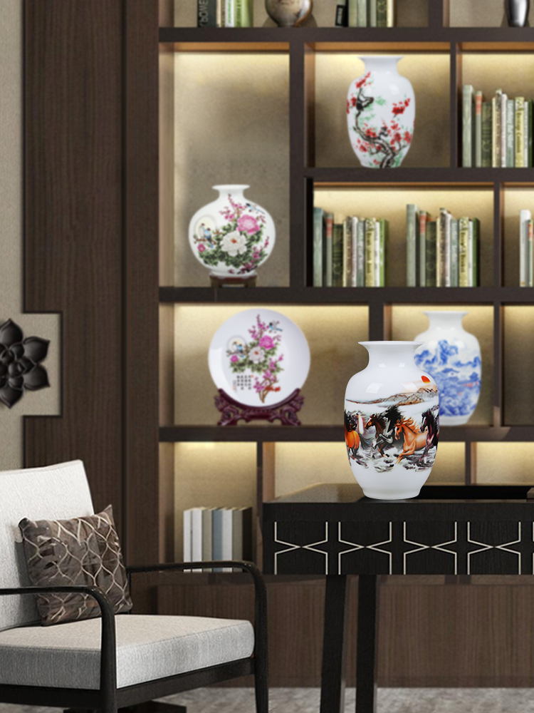 Jingdezhen ceramic floret bottle of flower arranging machine of Chinese style home sitting room adornment is placed dried flower crafts TV ark