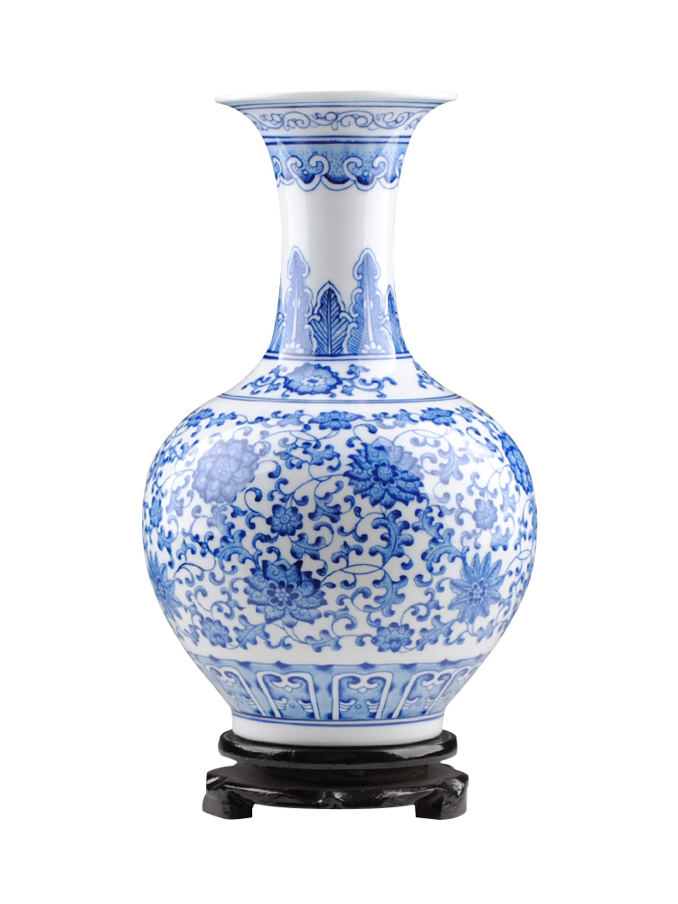 Jingdezhen ceramics vase furnishing articles, the sitting room is blue and white porcelain vases, flower arranging flowers mesa of new Chinese style household decoration