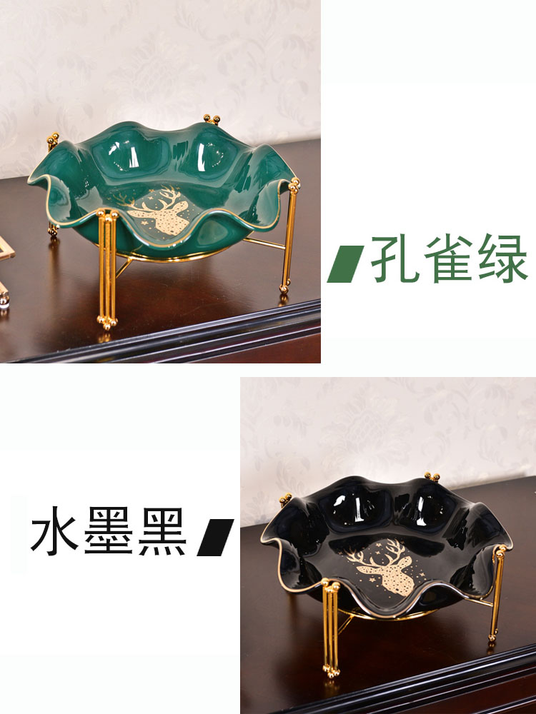 Light compote American key-2 luxury European - style creative ceramic fruit bowl home New Year snacks of I sitting room tea table furnishing articles