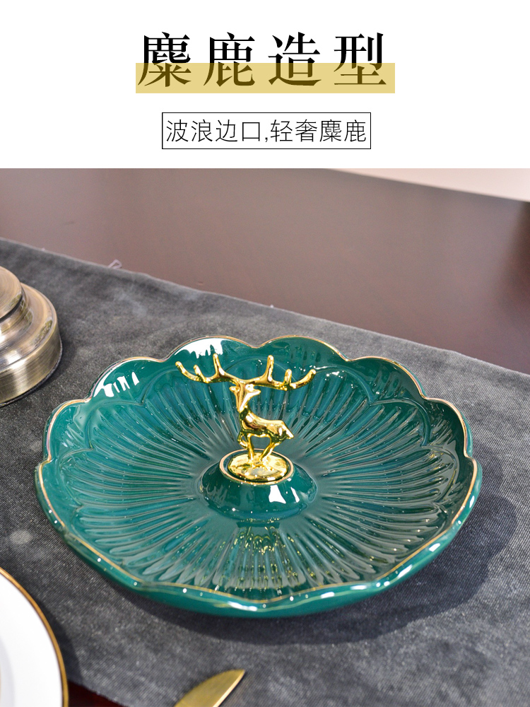 The Sitting room of the new Chinese style household light European - style key-2 luxury ceramic bowl tea table dry fruit tray table porch is the key to the receive furnishing articles