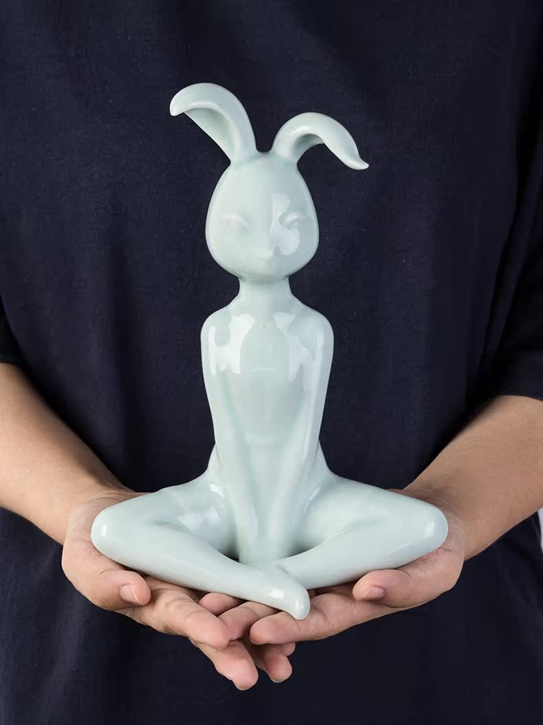 "Miss rabbit" jingdezhen ceramic express bunny girls bedroom adornment creative home furnishing articles night stand