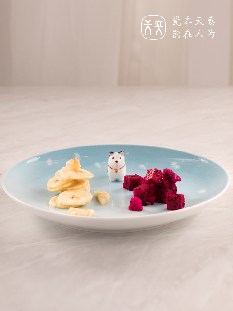 Wilson of day 0 lovely dogs the jingdezhen ceramic creative nice web celebrity style plate dessert plate