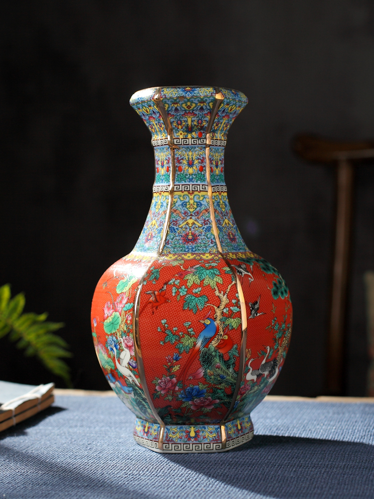 Jingdezhen ceramics vase furnishing articles of Chinese flower arranging office sitting room wine rich ancient frame TV ark, adornment