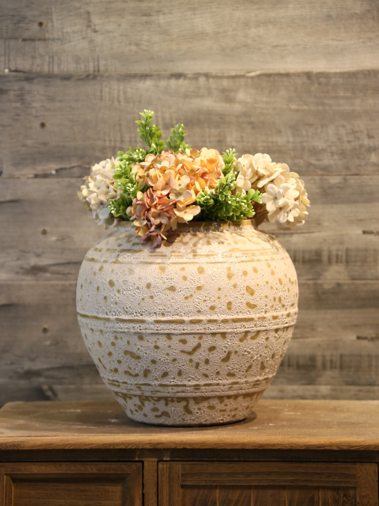 Coarse pottery vase retro mesa teahouse club house decoration flower between example simulation flower ceramic flower decoration furnishing articles