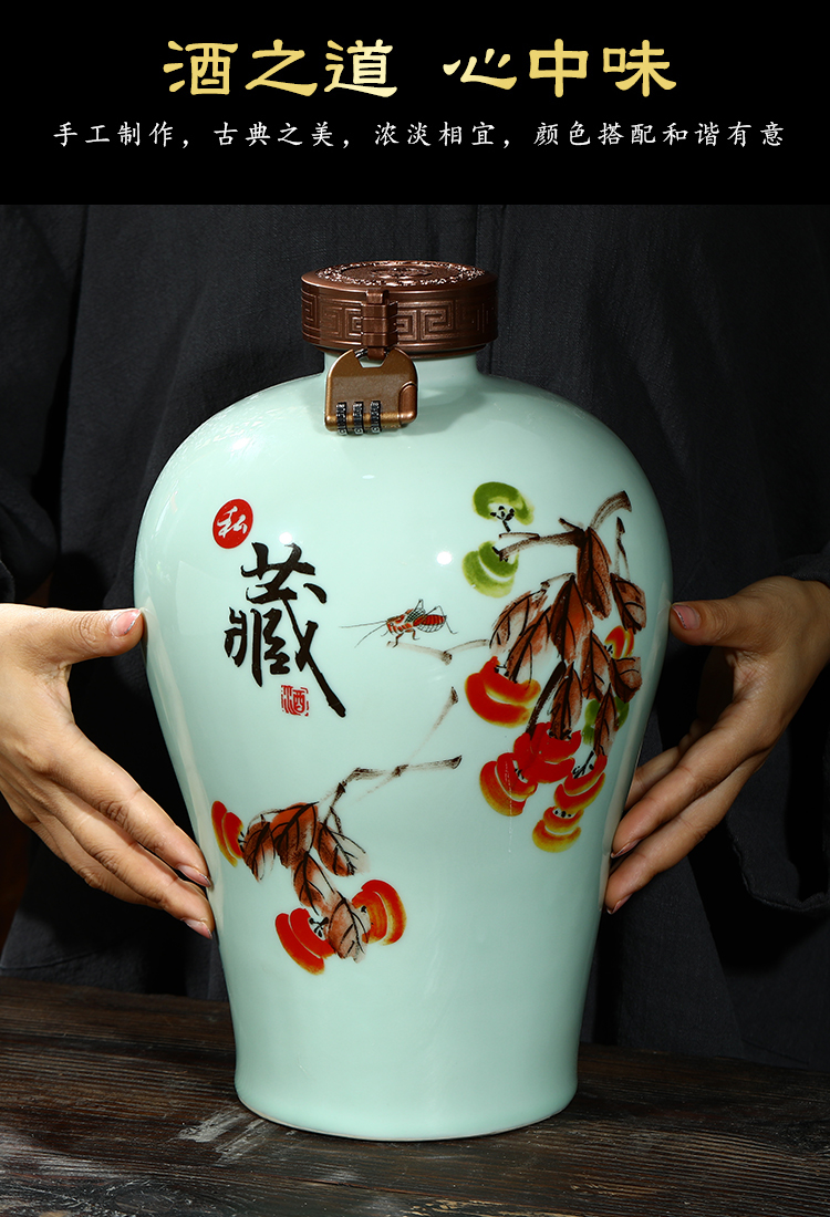 Jingdezhen ceramic bottle is empty bottle 5 jins of household seal hip jars restoring ancient ways how 2 jins 1 catty 10 jins