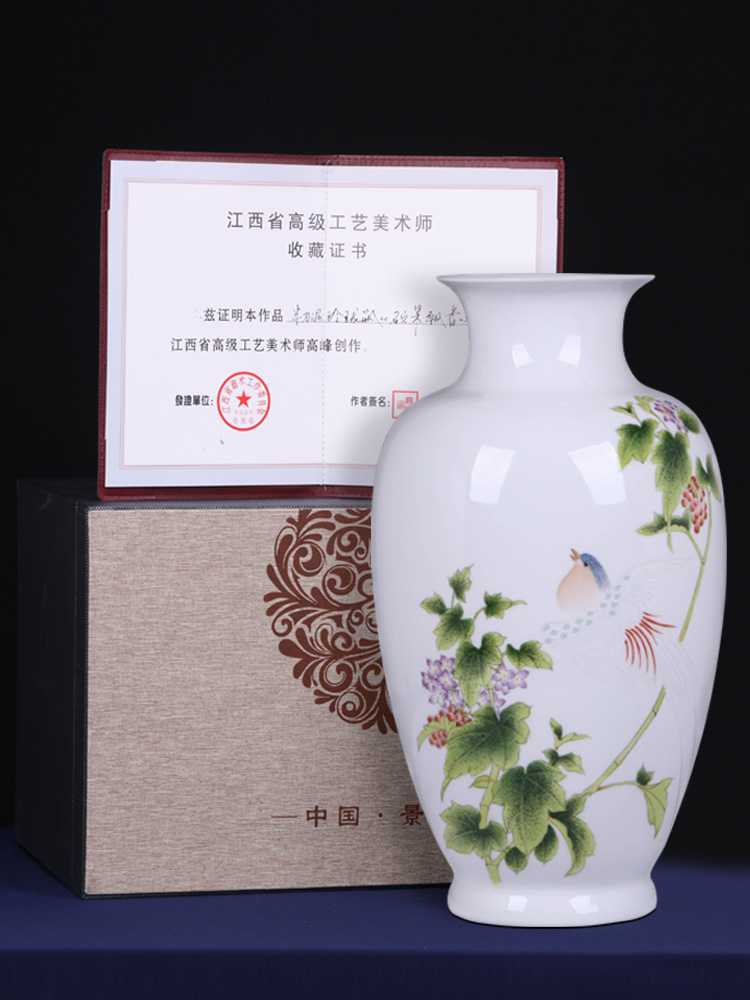 Jingdezhen ceramics furnishing articles hand - made vases, flower arranging living room TV ark, of Chinese style household handicraft ornament