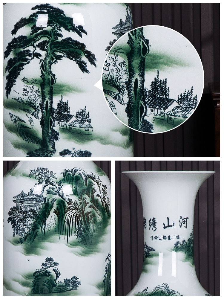 Jingdezhen ceramics of large blue and white porcelain vase furnishing articles to heavy sitting room adornment large hotel opening gifts