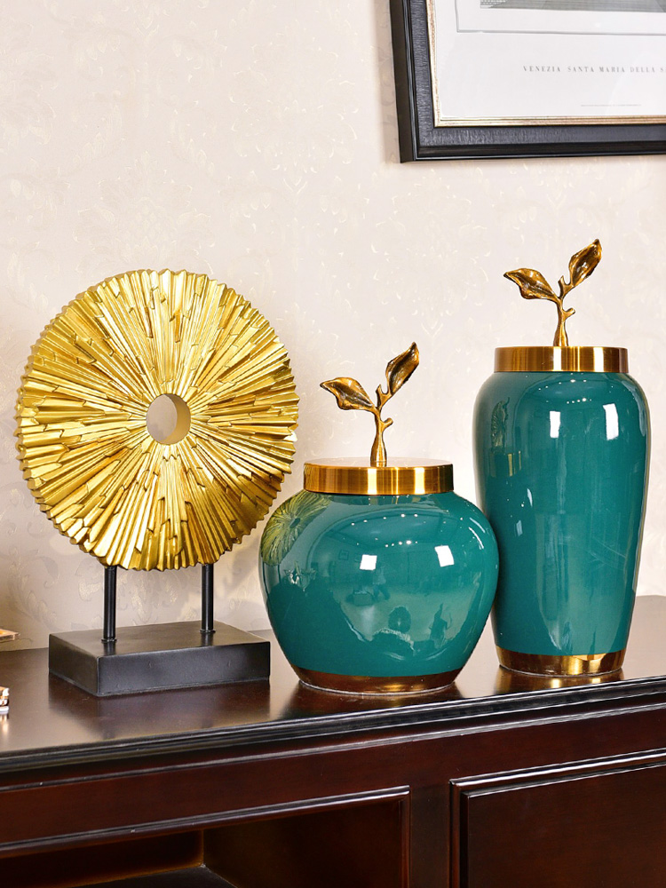 Modern household adornment light much creative ceramic vase furnishing articles sitting room porch new Chinese flower arranging American table