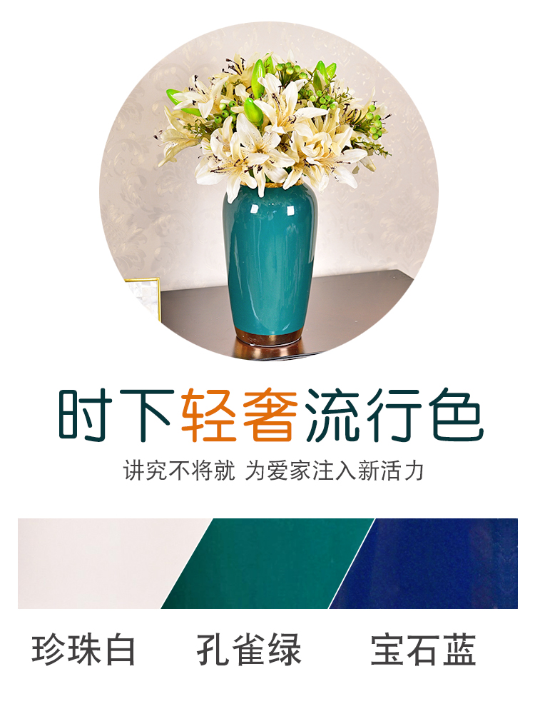 Modern household adornment light much creative ceramic vase furnishing articles sitting room porch new Chinese flower arranging American table