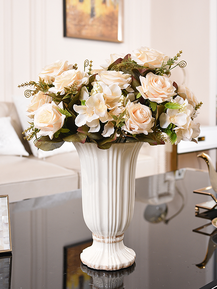 Contracted and I white ceramic vase north European style living room TV cabinet table dry flower arranging flowers decorative floral decorations