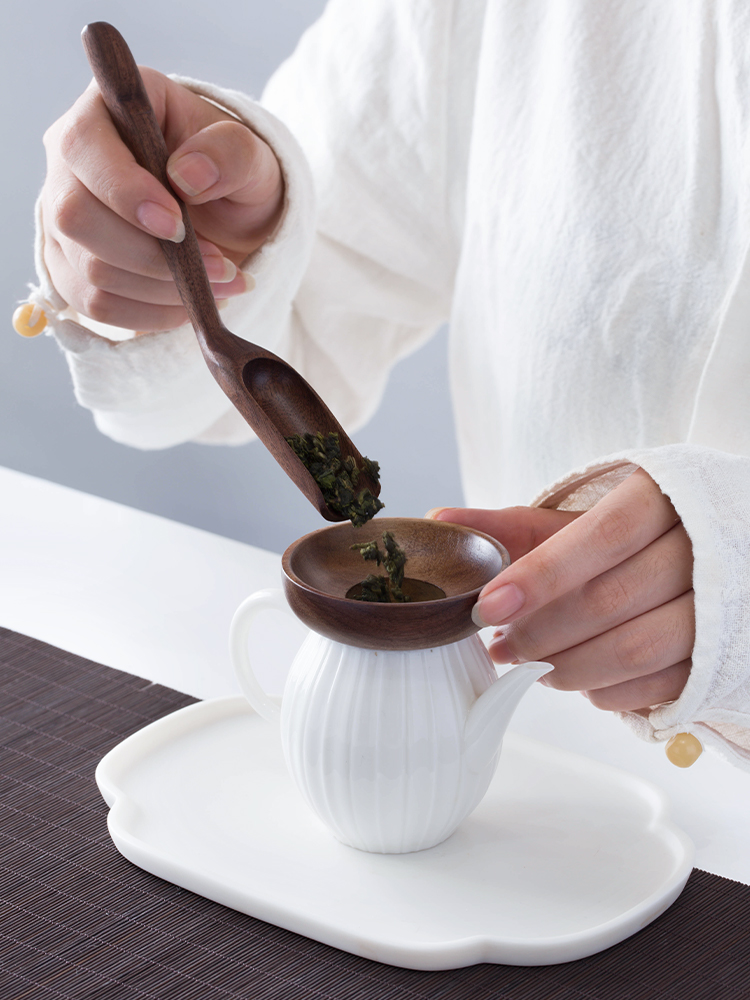 And creation of the tea taking 6 gentleman accessories of kung fu tea tea set solid wood pure copper ChaGa tea spoon