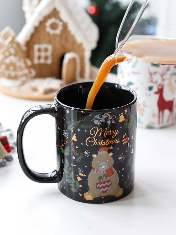 Sichuan island house cup elk Christmas bear ceramic cup keller couples cup cup glass office coffee cup