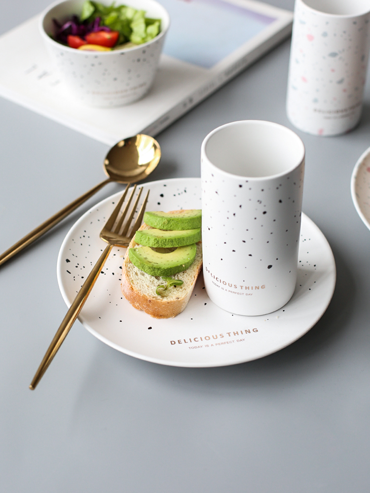 In northern sichuan ins colors on ceramic tableware plate household jobs steak plate plate western food plate of A - 61