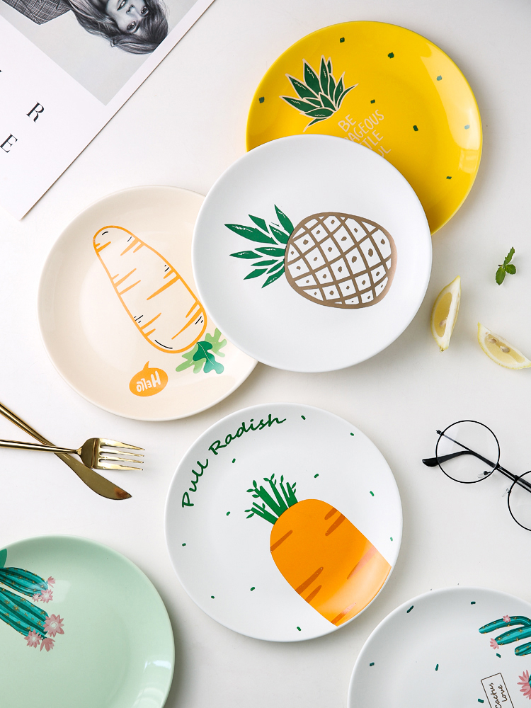 In northern sichuan ceramic tableware household food dish bowl plate creative individual lovely ceramic bowl bowl breakfast tray