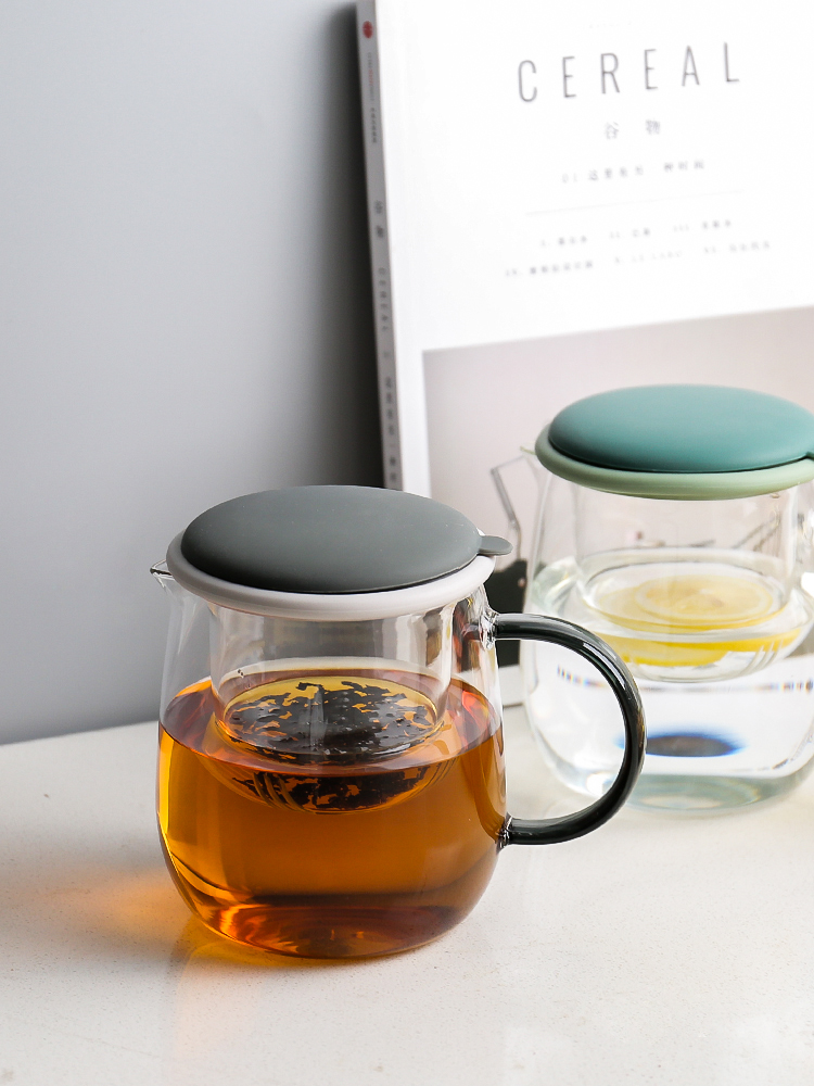 Island house in domestic high temperature resistant glass teapot tea single pot electricity TaoLu boiled flower pot heat - resisting filtering small tea set