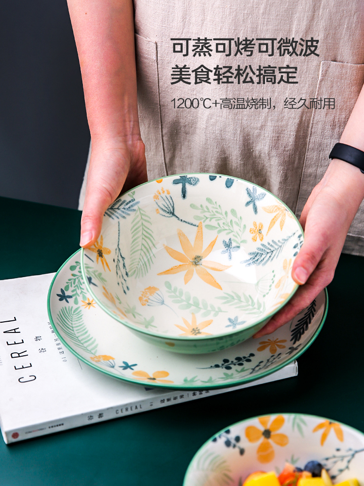 Sichuan island house jose park under the glaze color microwave ceramic tableware bowl dish bowl rainbow such as bowl bowl plate suit household