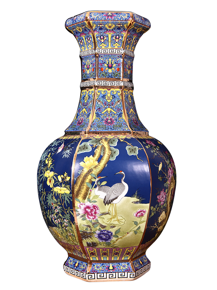 Qianlong vase enamel jingdezhen ceramics antique vase Chinese style classical sitting room adornment handicraft furnishing articles