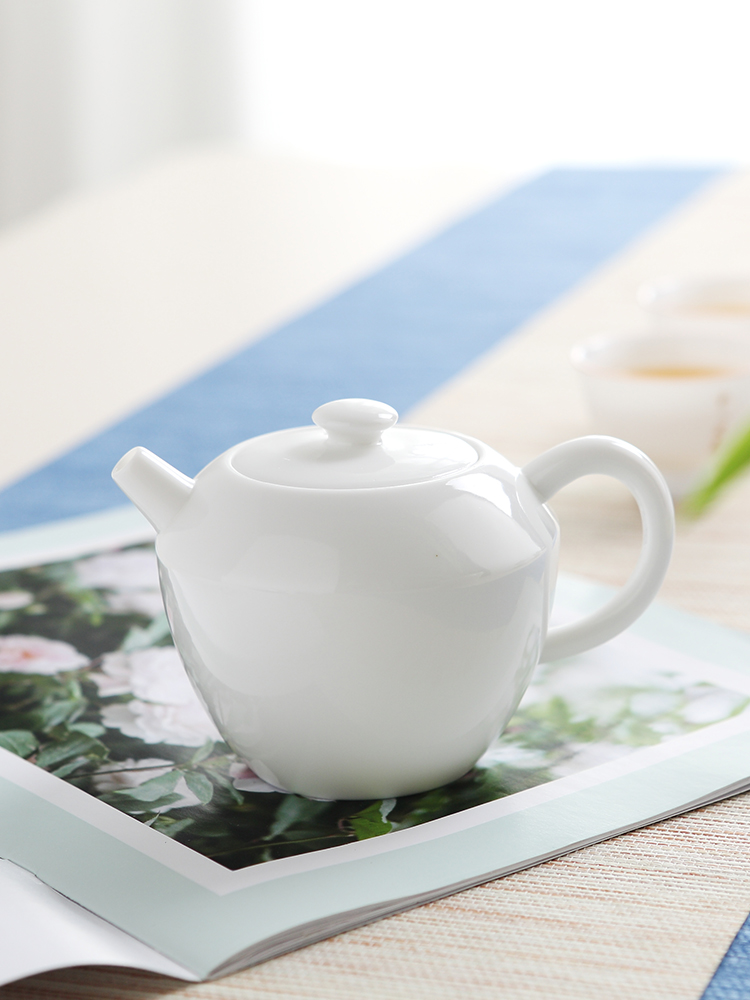 Red the jingdezhen ceramic teapot kung fu tea set home brew tea teapot jade white porcelain single pot of lettering
