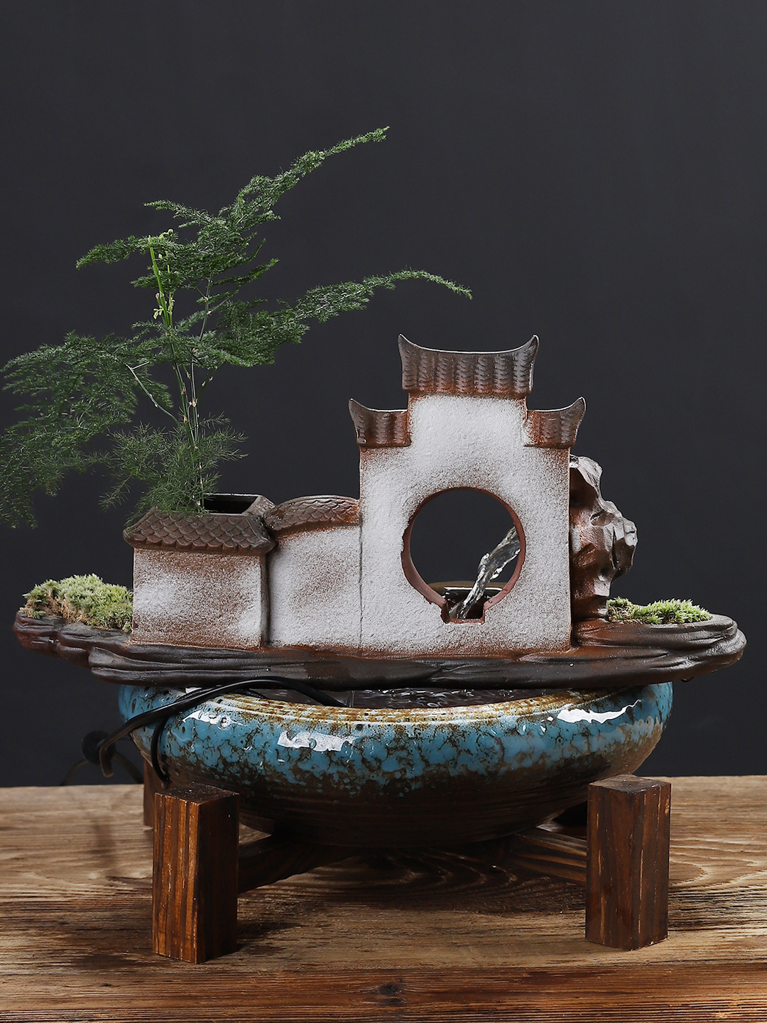 Oriental clay ceramic feng shui plutus furnishing articles household indoor TV ark, sitting room aquarium water humidification ornaments