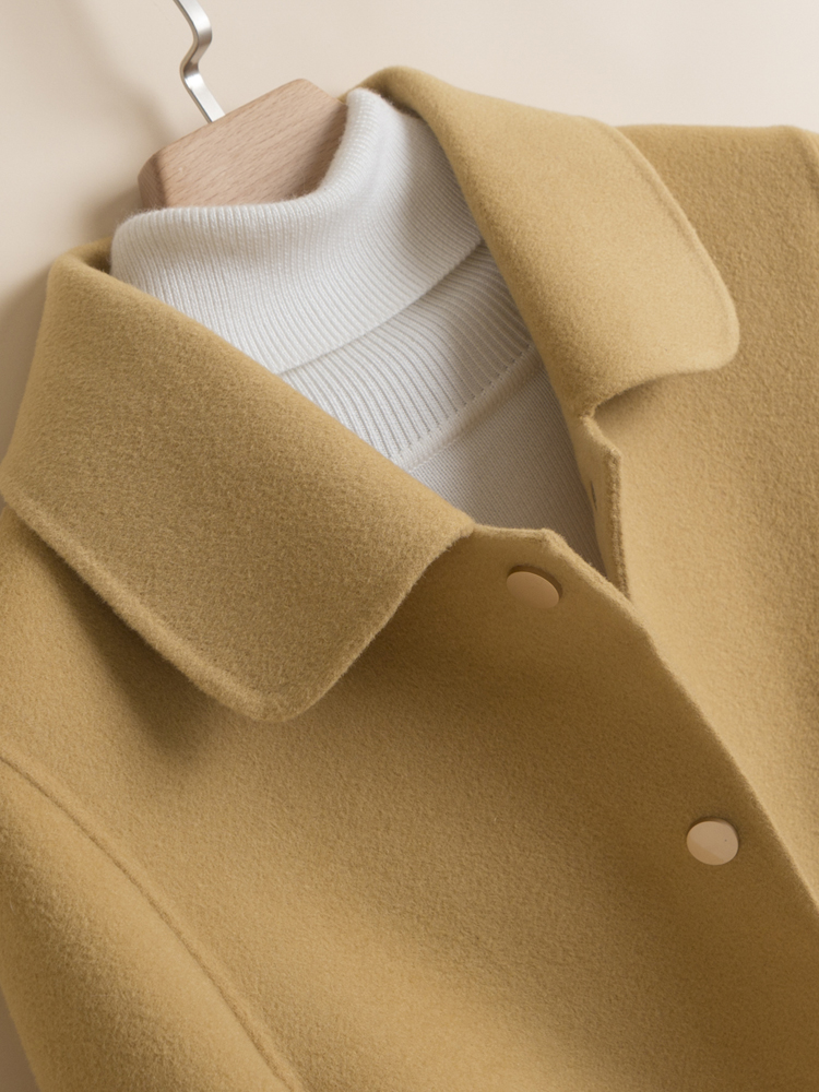 2019 new Hepburn wind double-sided cashmere coat female small brief paragraph short high-end wool woolen cloth coat
