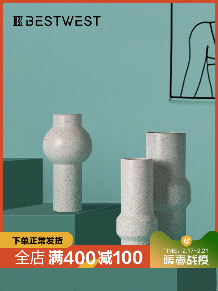 BEST WEST creative ceramic vase furnishing articles of I and contracted sitting room wine dry flower vases, soft adornment