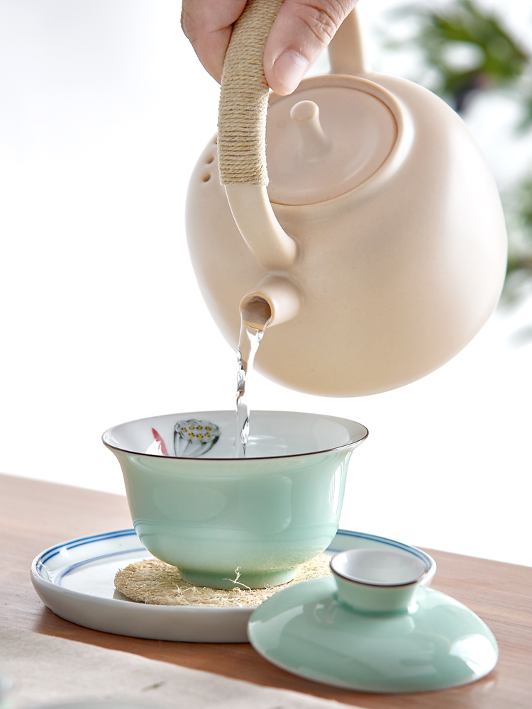 Household ceramics girder teapot open the tea kettle boiled tea, the electric TaoLu ceramic POTS, large - sized large - capacity single pot