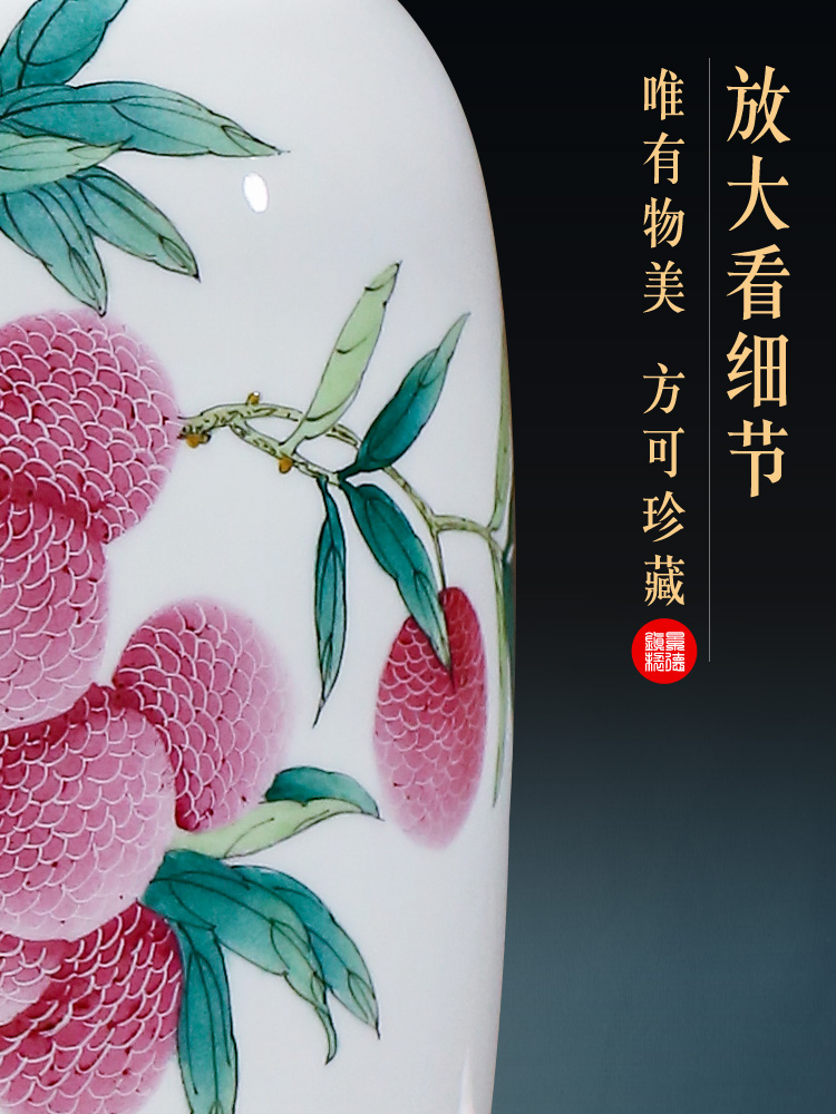 Jingdezhen ceramics thin body porcelain vase flower arrangement of Chinese style rich ancient frame porch sitting room adornment household furnishing articles